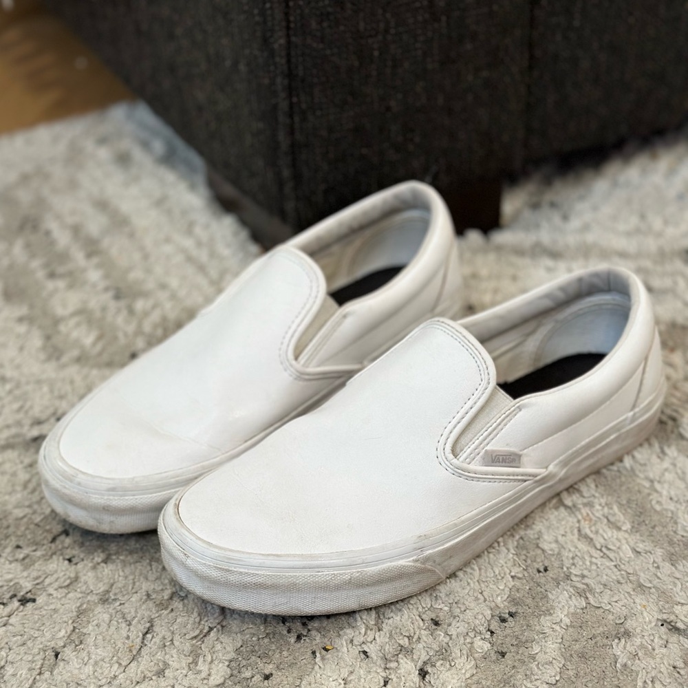 Vans Leather Slip On Shoes